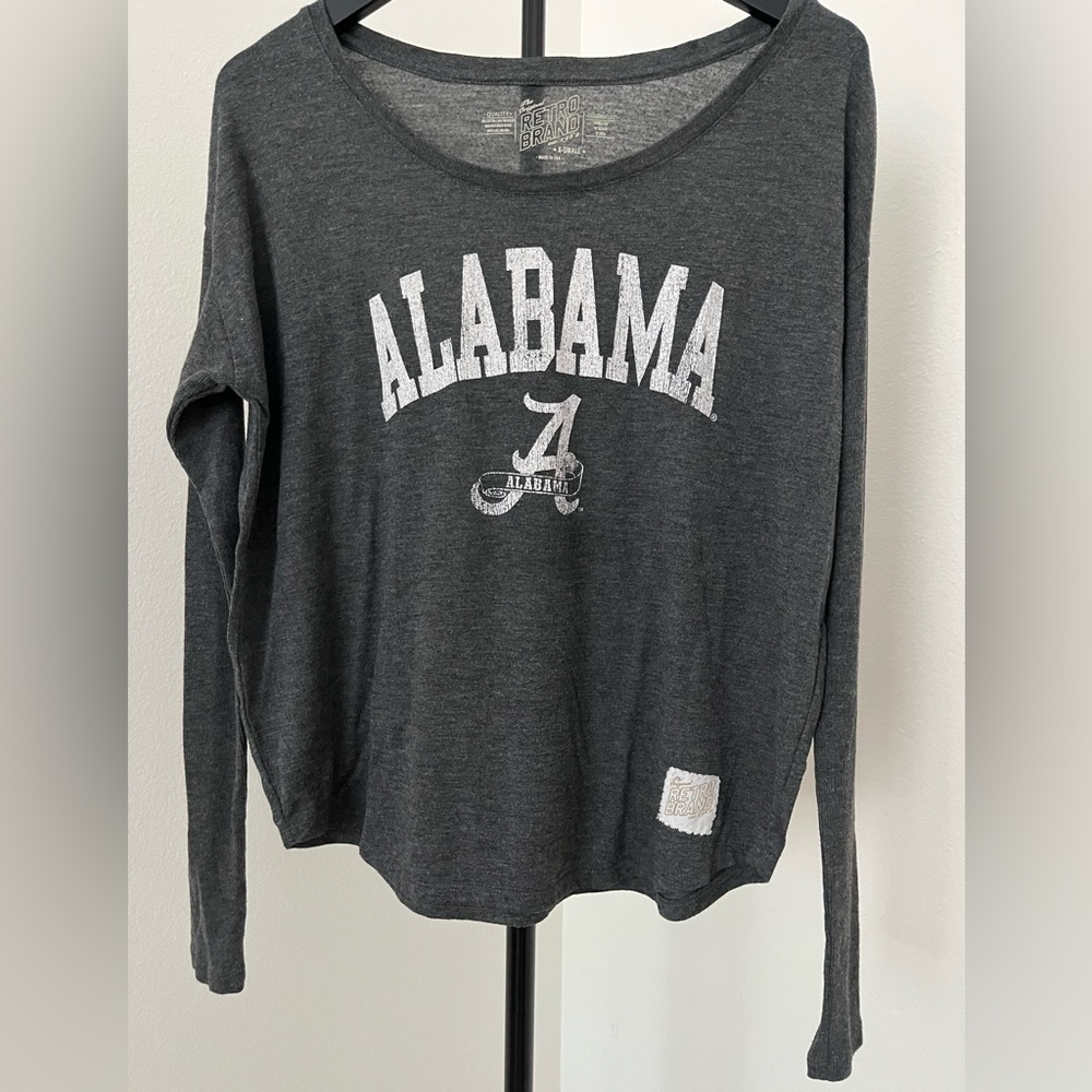 Roll Tide! Gray Long Sleeve Alabama Tee | Oversized XS